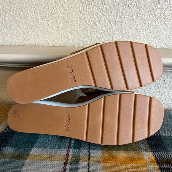 NYDJ Women's Rory Wedge Sandals Size 10 Suede Platform Slip On Boho Braided - Picture 6 of 13